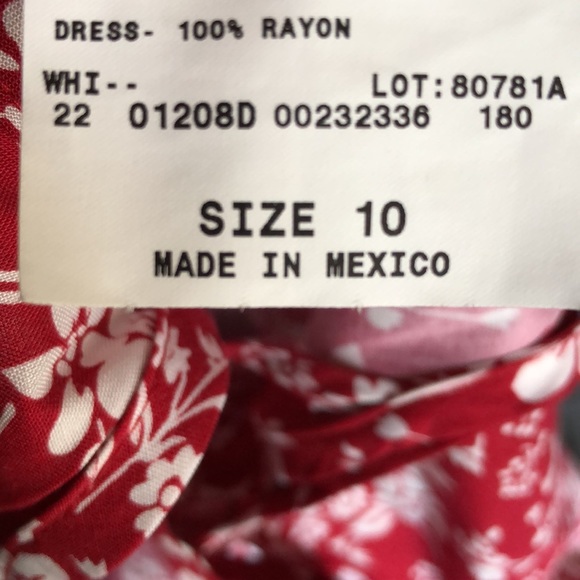 Girls size 10 ally b red and white floral dress - Picture 8 of 8